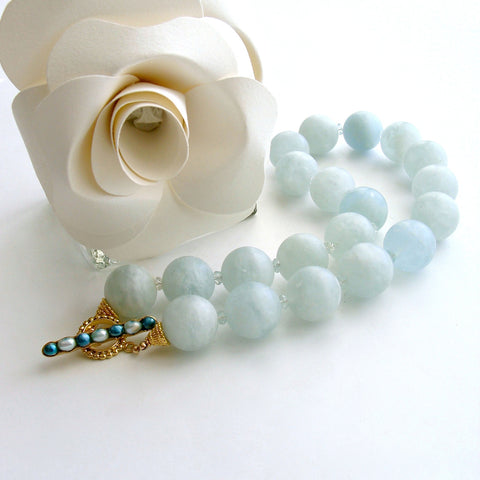 #4 Les Tresors de la Mer Necklace - Matte Aquamarine