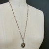 #6 Micheline Necklace - Pink TourmalinebRose Quartz Georgian Paste Enamel Heart Locket
