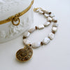 #6 Cibele Necklace - Moonstone Nautilus Fossil