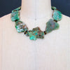 #4 Dyann II Necklace - Chrysoprase Slices Smokey Quartz