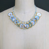 #5 China Doll Aqua Blue Necklace - Blue Topaz Minature Porcelain Plates