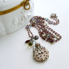 #3 Gisela III Necklace - Garnet Triple Strand Amethyst Silver Chatelaine Bottle