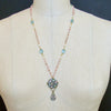 #8 Floriana Necklace - Pink OpalAqua Chalcedony Micromosaic Necklace