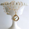 #3 Langley Necklace - Rose Quartz Druzy Slice Tourmaline Crystal