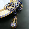 #2 Lillian Necklace - Lapis Pink Quartz Porcelain Chatelaine Scent Bottle
