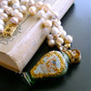 #6 Claudette Necklace - Cherub Scent Bottle Pink Pearls Necklace