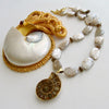 #4 Cibele Necklace - Moonstone Nautilus Fossil