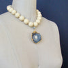 #6 Mitzi Necklace - Vintage Celluloid French Ivory Conchina Druzy Pendant