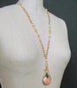 #5 Aline Necklace - Coral Filigree Guilloche Chatelaine Scent Bottle