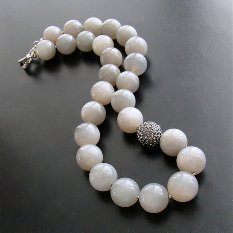 #3 Harper Choker Necklace - Gray Monstone Natural Topaz