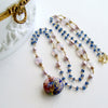 #6 Brezza Floreale III Necklace - Kyanite Scorolite Enamel Vinaigrette Necklace