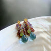 #2 Fleur Earrings - Garnet, Topaz, Amethyst, Iolite Cluster Earrings