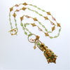 #1 Juliana Scent Bottle Necklace - Peridot & Pink Pearls
