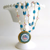 #3 Rosaline Necklace - Apatite Pink Topaz Enamel Locket