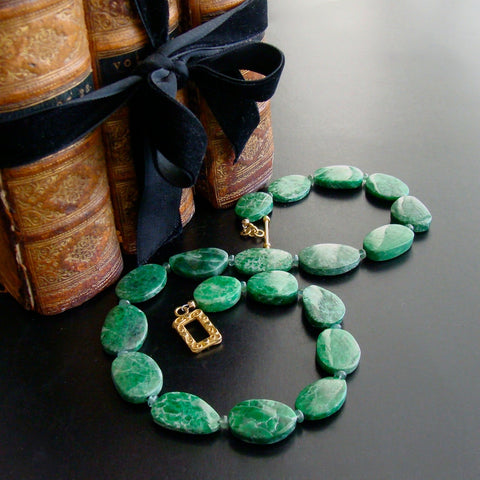 #4 Mayra Necklace - Maw Sit Sit Columbian Emerald Choker Necklace