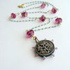 #2 Serenity Necklace - Turquoise Pink Topaz Pink Quartz Victorian Pin Wheel