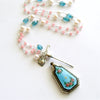 #2 Adaline Necklace - Pink Agate Apatite Pearls Guilloche Scent Bottle