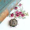 #4 Serenity Necklace - Turquoise Pink Topaz Pink Quartz Victorian Pin Wheel