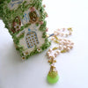 #4 Marjory Necklace Opaline Scent Bottle Peridot Pink Pearls