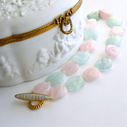 #2 Francesca Necklace - Aquamarine Morganite Beryl Opal