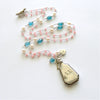 #3 Adaline Necklace - Pink Agate Apatite Pearls Guilloche Scent Bottle