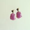 12 Days  of Christmas -Pink Sapphire w White Topaz -  Sapphire Earrings