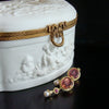 12 Days of Christmas - Venetian Glass Honeybee Intaglios, Rubies & Cultured Pearl Earrings - Le Api Earrings