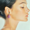 12 Days  of Christmas -Pink Sapphire w White Topaz -  Sapphire Earrings