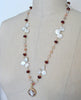 Sardonyx Cameo Pendant & Moonstone, Hessonite & Petal Pearls Necklace - Sardinia Necklace