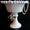 12 Days of Christmas - Sapphire Beads w Multicolored Cherubs Pearls Pendant -  Basiglio Pendant Necklace