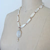Biwa Pearls & Tourmaline Spacers w/ Intaglio Pendant - Matera III Necklace