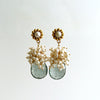 #1PM Le Fleurs de la Mer II Earrings - Moss Aquamarine Seed Pearls