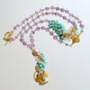 #1 Lucy Necklace - 18KYG Lucy Fob Sleeping Beauty Turquoise Amethyst Mystic Moonstone