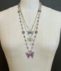 #8 Le Papillon XIII Necklace - Amethyst Butterfly Silverite White Topaz