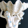 #2 Les Coquilles de la Mer Necklace - Aquamarine Carved Shells Pearls