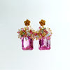 #1 Delphine II Earrings - Pink Topaz Cluster Earrings