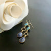 #4 Angie Earrings - Turquoise Blue Sapphire Pave Topaz Earrings