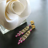#4 Valentina Duster Earrings - Pink Sapphire Micro Seed Pearls