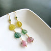 #2 Allison Earrings - Tourmaline Hearts 18K Gold Emerald