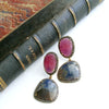 #2 Katie Earrings - Raspberry Denim Blue Sapphire Diamond Earrings