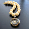 #1 Mitzi Necklace - Vintage Celluloid French Ivory Conchina Druzy Pendant