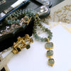 #3 Lissone II Necklace - Moss Aquamarine Venetian Triple Intaglio Pendant