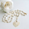 #2 Quenby Necklace - Pearls Mother of Pearl Queen Bee Heart
