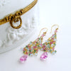 #3 Delphine Tassel Earrings - Pink Topaz Emerald Blue Topaz Yellow Zircon