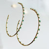 Inside Outside 14K Yellow Gold Emerald Hoop Earrings - Ariana II Emerald Earring