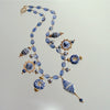 Kyanite Blue White Porcelain Bead Charm Necklace - Bluebelle III Necklace
