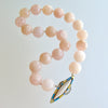 Morganite Beryl Ballet Pink Opal Inlay Toggle Choker Necklace - Dahlia V Necklace