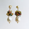 Flameball Pearl Tourmaline Cluster Earrings - Katerina IV Earrings