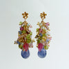 Tanzanite, Pink Topaz, Pink Zircon, Amethyst, Peridot, Blue Topaz, Citrine Cluster Earrings - Fleur VI Earrings