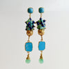 Sleeping Beauty Turquoise Chrysoprase Lapis Cluster Earrings - Morgaine Duster  Earrings